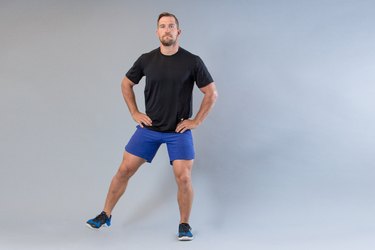 Man performing lateral run modification for knee pain