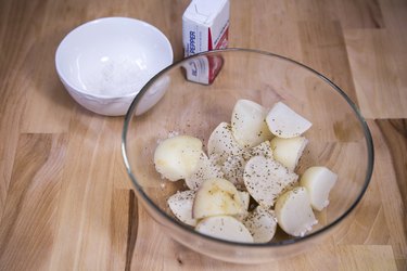 Cooked turnips in bowl