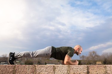 Front planks are a great isometric exercise for core strength.