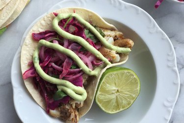 Grilled Tilapia Tacos With Red Cabbage Slaw
