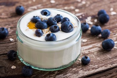Yogurt with Blueberries and Honey Easy 100-Calorie Snacks