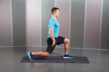 Man Demonstrating How to Do a Split-Squat Hold