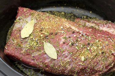 seasoning on corned beef in Crock-Pot