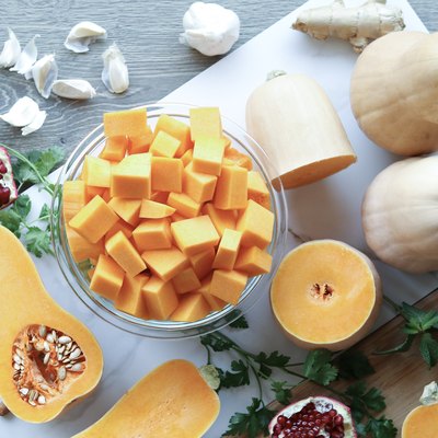 Butternut squash recipe mis en place.