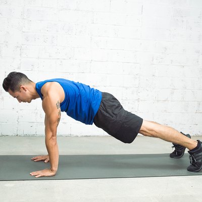 Blaine Strong demonstrating proper push-up starting position