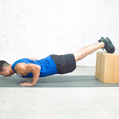 man doing decline push-up for the push-up challenge