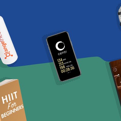 illustration of fitness trends in 2019, including Mirror workout and micro-HIIT