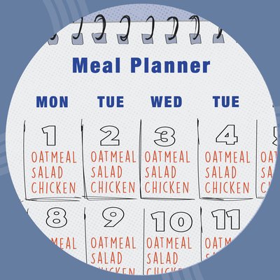 concept illustration of eating the same food every day
