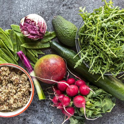 veggies on a table