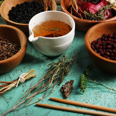 Traditional chinese herbal medicine ingredients, close-up
