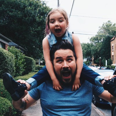 father and daughter hanging out