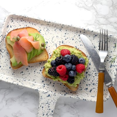 Keto avocado toast overhead