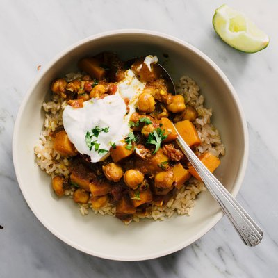vegetarian chana masala with chickpeas