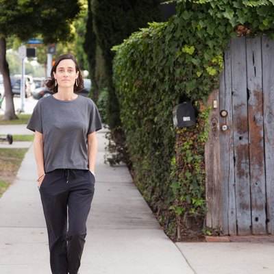 Julie Campistron walking down the street