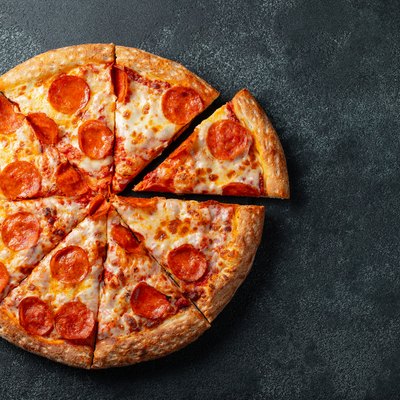 Hot pepperoni pizza.