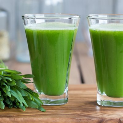 Green barley grass shot