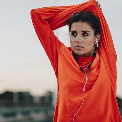 Fitness woman taking break after workout