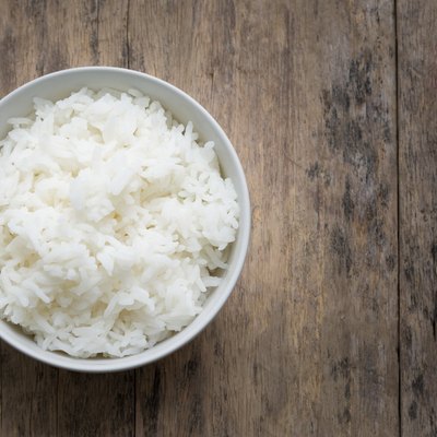 Directly Above Shot Of Rice In Bowl On Table