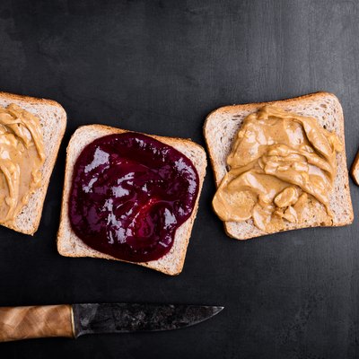 Making peanut butter and jelly sandwiches