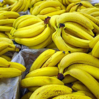 ripe bananas on the counter selling fruit