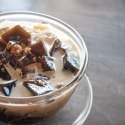 Herbal dessert black grass jelly