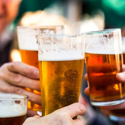 Cheers Celebration Toast with Pints of Beer