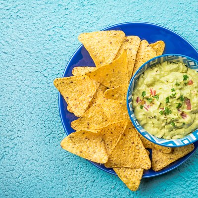 Mexican nachos with guacamole