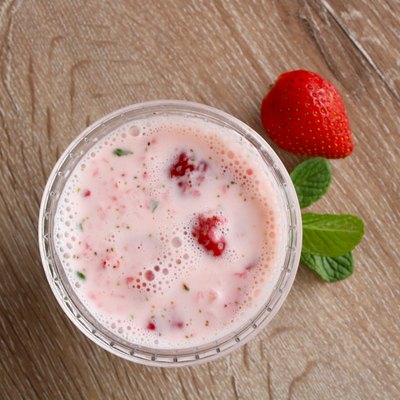 Strawberry and yogurt mix fresh