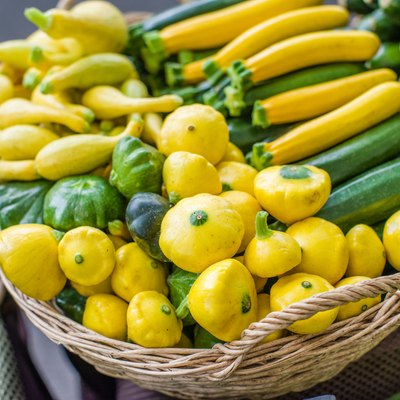 Fresh summer squash at the market