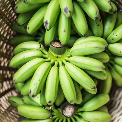High Angle View Of Bananas In Basket