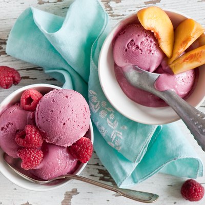 Expired ice cream on table