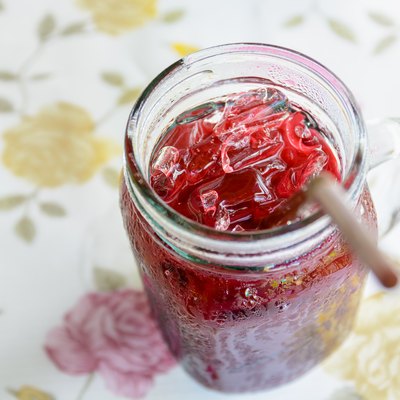 Cool red soft drink,thirst quenching drink.