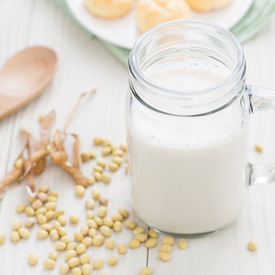 Soy milk in a glass