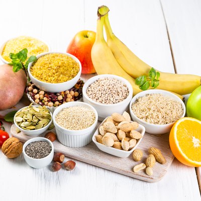 Selection of good carbohydrates sources. Healthy vegan diet