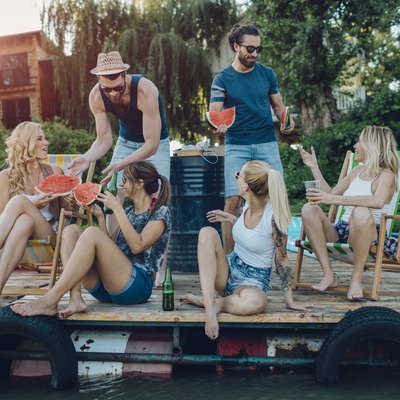Friends Enjoying the Summer On Pier