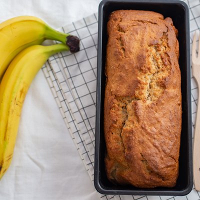 Baking healthy banana bread