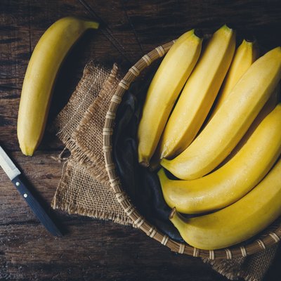 Directly Above Shot Of Bananas In Basket On Table