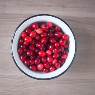 Bowl full of cranberries