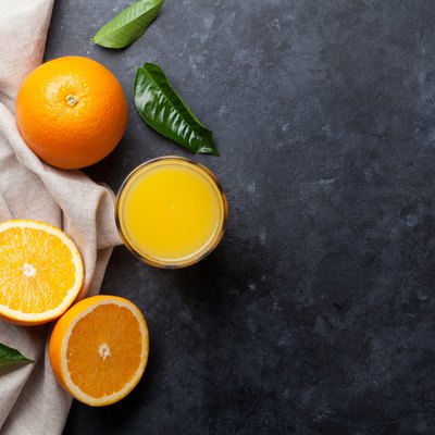 Fresh orange fruits and juice