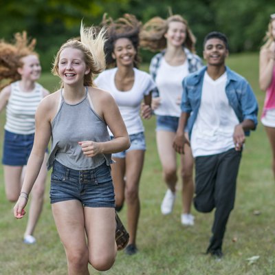 teens hanging out