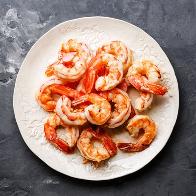Roasted Prawns on white plate