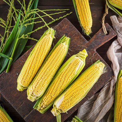 Close-Up Of Corns On Table