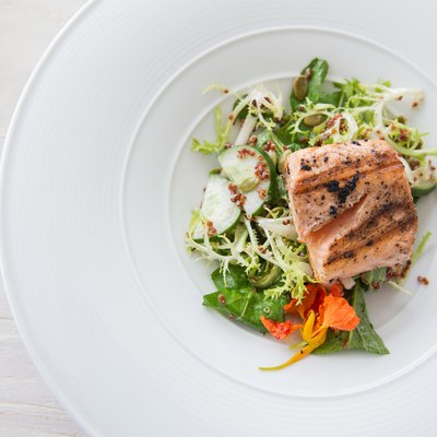 Salmon with salad