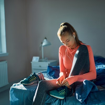 Woman getting ready for a workout