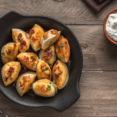 Fried dumplings, pierogi