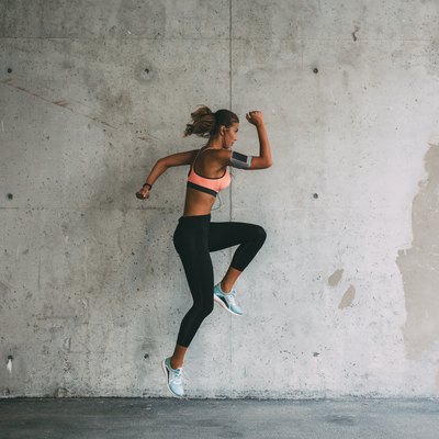 Sportswoman jumping