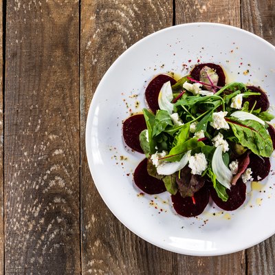 Vegetable salad on wooden background