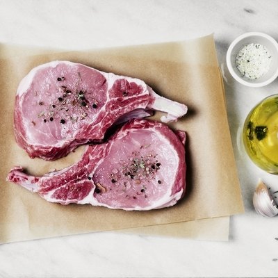 Raw pork chops
