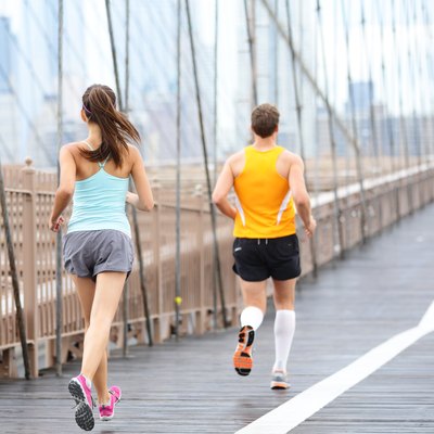 Running people jogging in New York City