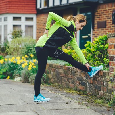 Woman with backache after jogging